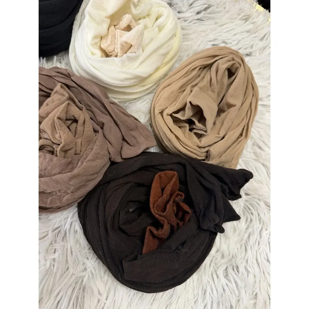 LOT of Vintage PANTYHOSE 6 Pair Nude Flesh Black Brown Hosiery Craft Wear Used